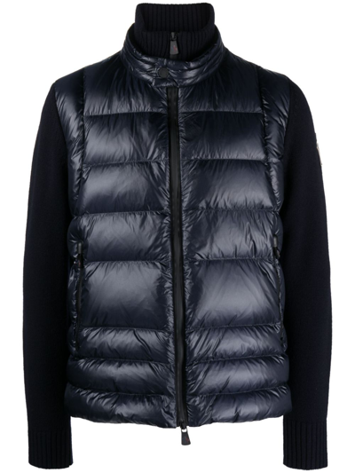 Moncler Tricot Down Jacket In Blue