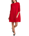 Nanette Lepore Accordion Pleated Mini Dress In Red