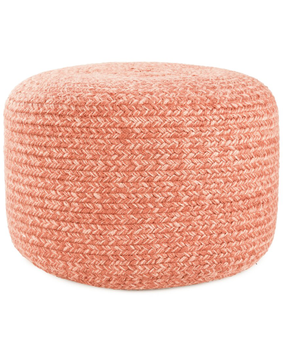 Vibe By Jaipur Living Grayton Indoor/outdoor Cylinder Pouf In Pink