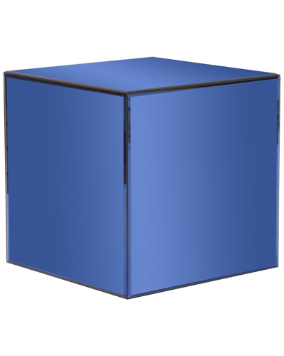 Howard Elliott Blue Mirrored Cube Table
