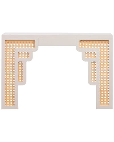 Tov Furniture Suzie Rattan Console Table In White