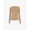 PAIGE PAIGE WOMEN'S DARK CAMEL SHIRIN V-NECK KNITTED CARDIGAN