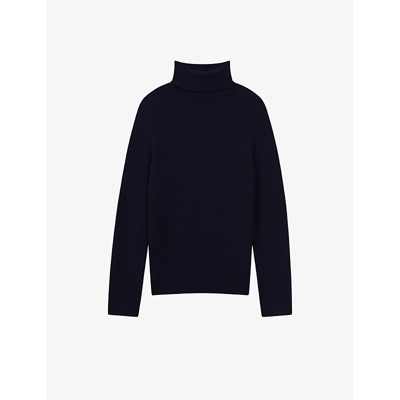 Reiss Mens Navy Skipton Slim-fit Wool Jumper In Navy