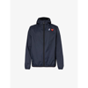 Comme Des Garçons Play Hooded Full Zip K-way In Blue