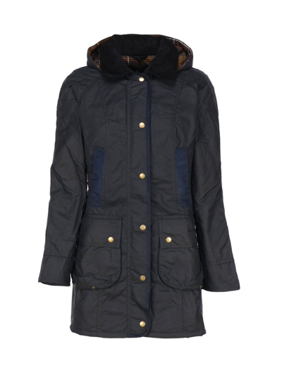 Barbour Bower Wax Jacket In Blue