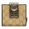 GUCCI GUCCI ABBEY BEIGE CANVAS WALLET  (PRE-OWNED)