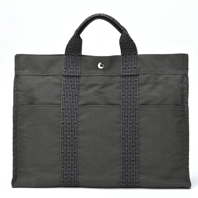 Hermes Hermès Herline Grey Canvas Tote Bag ()