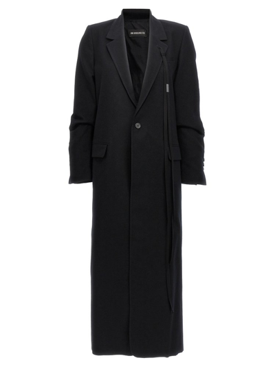 Ann Demeulemeester Women Lieke Straight Tailored Brushed Wool Coat In 099 Black
