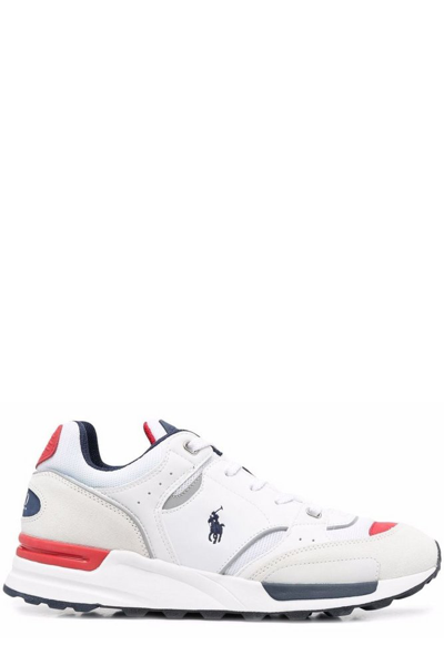 Polo Ralph Lauren Trackstr 200-sneakers-low Top Lace Shoes In Grey/navy/white/red