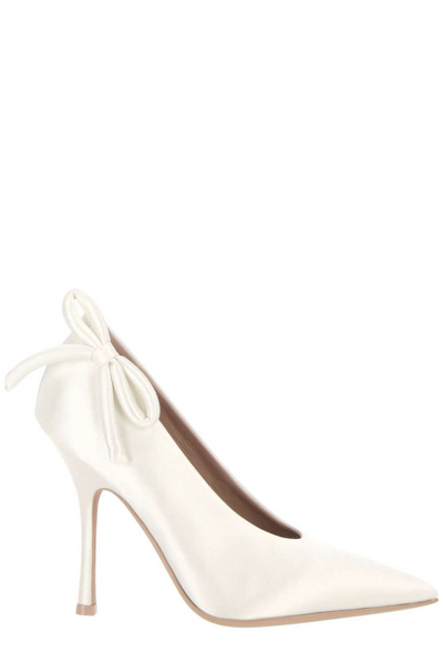 Valentino Garavani Valentino Bow Detailed Pointed Toe Pumps In White