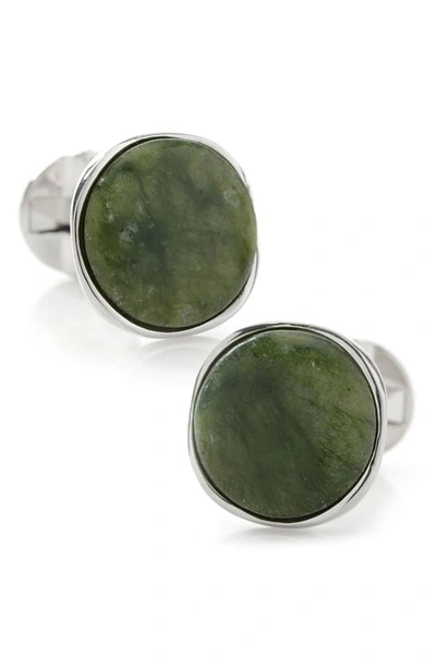 Cufflinks, Inc Men's Ox And Bull Trading Co. Seraphinite & Sterling Silver Cufflinks In Green