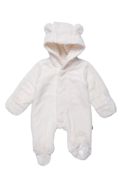 Magnetic Me Babies' Cloud Minky Fleece Hooded Footie In Neutral