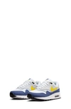 Nike Kids' Air Max 1 Sneaker In White/ Tour Yellow/ Blue