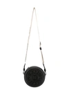 Karl Lagerfeld Leather Shoulder Bag With Embossed Logo In Black