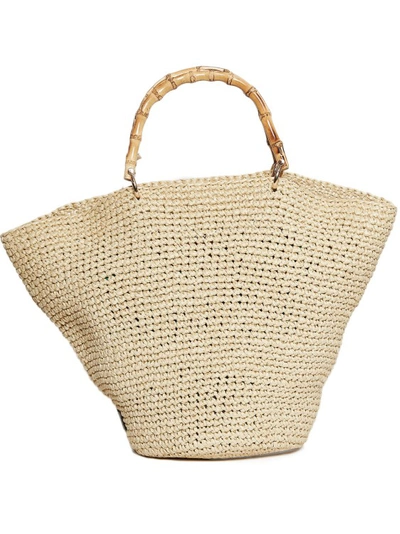 Chica Corolla Handbag In Beige Raffia In Neutrals