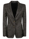 TAGLIATORE SINGLE-BREASTED HERRINGBONE-PATTERN BLAZER