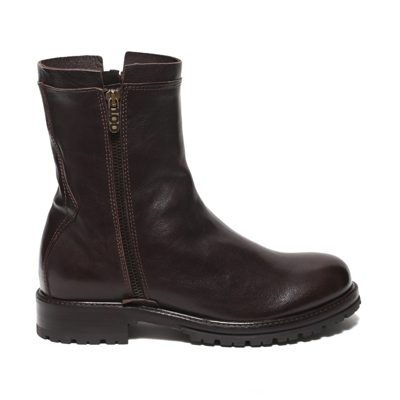 Hundred 100 Ebony Leather Ankle Boot In Brown