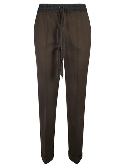 P.a.r.o.s.h Brown Virgin Wool Trousers In Green