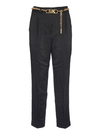 Michael Kors Chain Belt Pants In Black