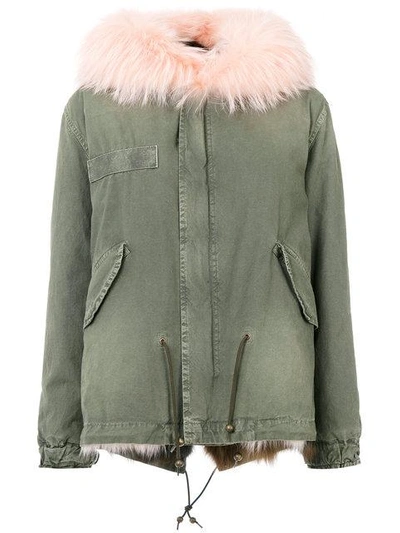 Mr & Mrs Italy Trimmed Hood Short Parka In Green