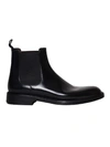 Green George Leather Boots In Black