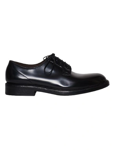 Green George Black Brushed Derby Tied Shoe