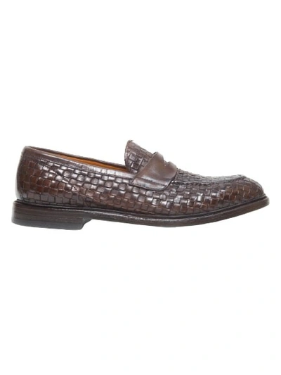 Green George Ebony Woven Moccasin In Brown