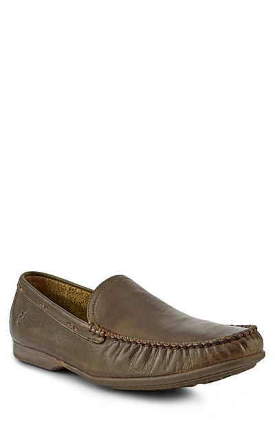 Frye Lewis Venetian Loafer In Olive Avalon