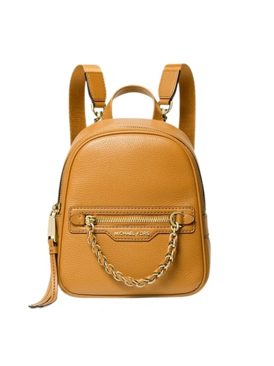 Michael Kors Orange Elliot Backpack In Brown