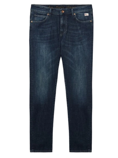 Roy Rogers Real Wash Denim Jeans With Dark Wash In Blue