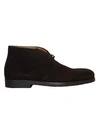 ROSSANO BISCONTI ANKLE BOOT TIED IN SOFT EBONY SUEDE