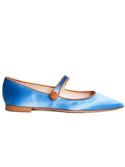 Prosperine Beb Low Shoe In Blue Leather And Satin