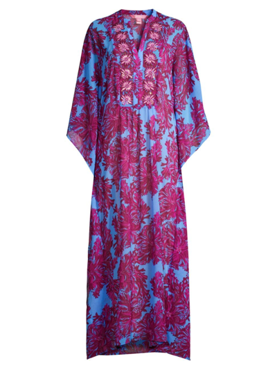 Lilly Pulitzer Women's Julieta Floral Maxi Caftan In Abaco Blue