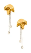Sterling King Gold-plated Sylvia Crystal Drop Earrings In Metallic Gold