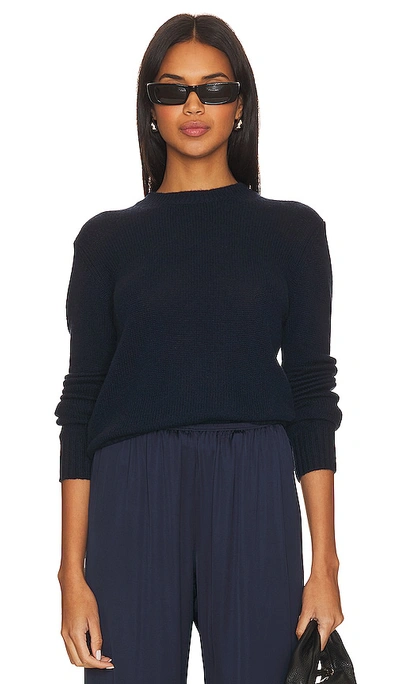 Enza Costa Pure Cashmere Crew In Navy