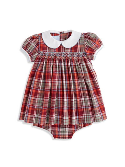 Bella Bliss Baby Girl's & Little Girl's Plaid Peter Pan Collar Plaid Dress & Bloomers Set In Harvest Check