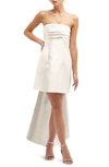 Alfred Sung Oversize Bow Back Strapless Minidress In White