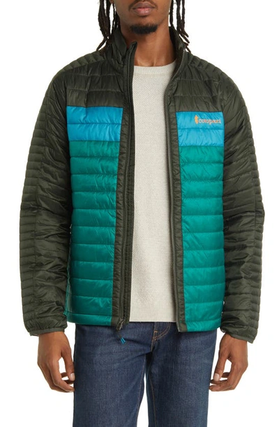 Cotopaxi Capa Colour-block Quilted Padded Recycled-ripstop Primaloft® Jacket In Green