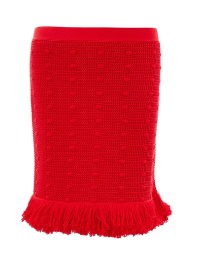 Bottega Veneta Knitted Red Skirt