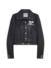 Courrèges Stretch Cotton Cropped Vinyl Jacket Reedition In Green