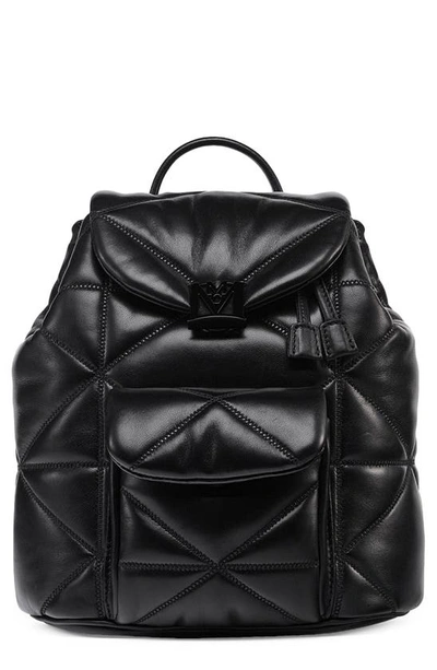 Mcm Travia Quilted Leather Backpack In Black