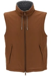 Zegna Zephyr Reversible Vest In Brown, Grey