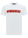 Dsquared2 Loose-fit White Cotton T-shirt With Logo Print In 100