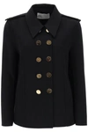 Tory Burch Long-sleeved Double-breasted Jacket In Black