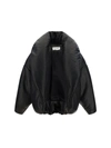 Saint Laurent Cassandre Puffer Jacket In Lambskin In Black