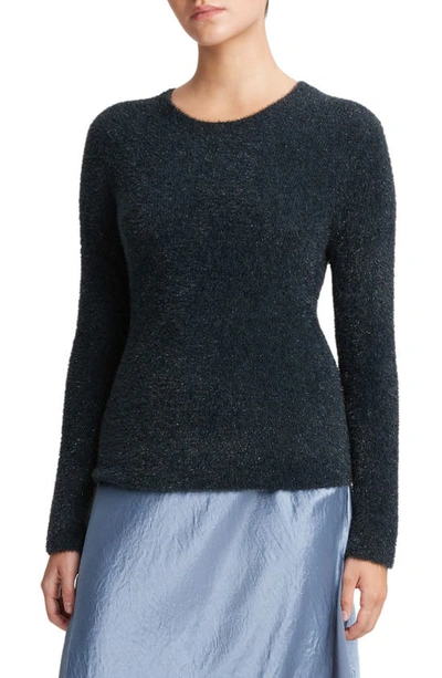 Vince Lurex Eyelash Sweater In Obsidian Black