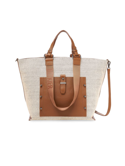 Botkier Warren Extra Large Linen Tote In Brown