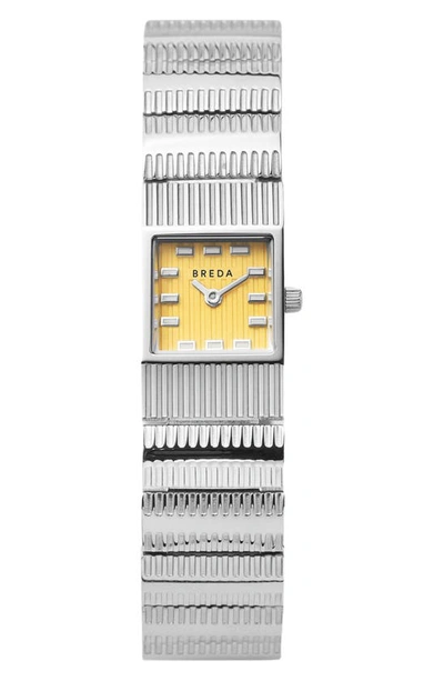 Breda Groove Square Bracelet Watch, 16mm In Silver