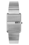 Breda Pulse Stainless Steel Metal Bracelet Quartz Watch In Silver, Men's At Urban Outfitters
