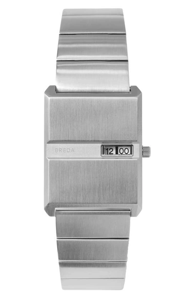 Breda Pulse Stainless Steel Metal Bracelet Quartz Watch In Silver, Men's At Urban Outfitters